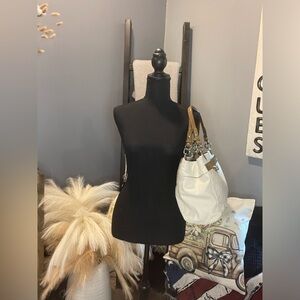 Coach leather shoulder bag white